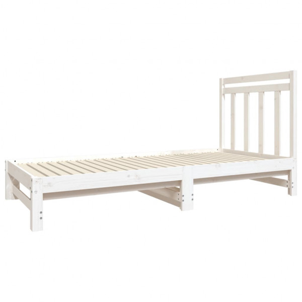 Sofá cama removível madeira maciça de pinho branco 2x(90x190) cm M 4