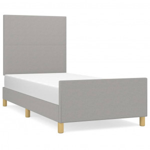 Estrutura de cama sem colchão 80x200 cm tecido cinzento-claro H