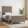 Estructura de cama con cabecero de tela gris taupe 80x200 cm 1