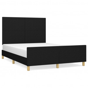 Estrutura de cama sem colchão 140x200 cm tecido preto H