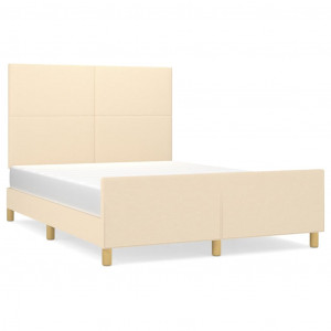 Estrutura de cama sem colchão 140x200 cm tecido cor creme H