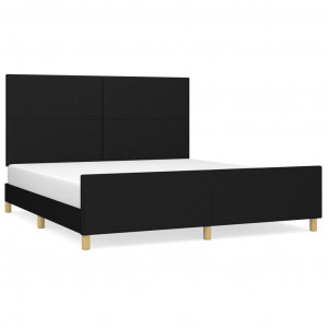 Estrutura de cama sem colchão 160x200 cm tecido preto H