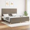 Estructura de cama con cabecero de tela gris taupe 160x200 cm 1