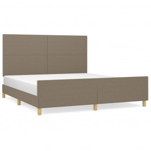 Cama sem colchão 160x200 cm tecido castanho-acinzentado H