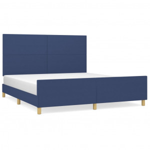 Estrutura de cama sem colchão 160x200 cm tecido azul H