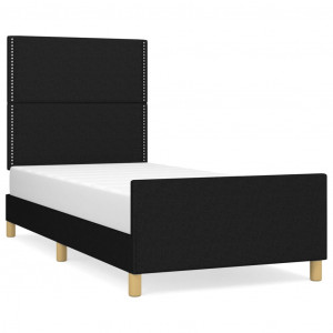 Estrutura de cama sem colchão 80x200 cm tecido preto H