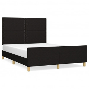 Estrutura de cama sem colchão 140x200 cm tecido preto H