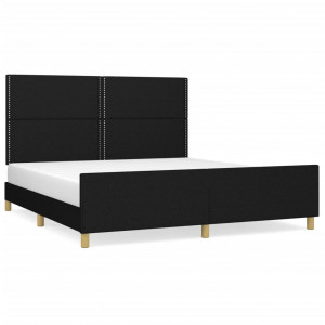 Estrutura de cama sem colchão 160x200 cm tecido preto H