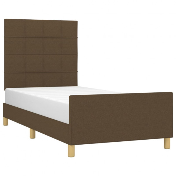 Estrutura de cama sem colchão 80x200 cm tecido castanho-escuro M 3