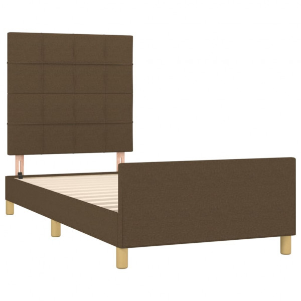 Estrutura de cama sem colchão 80x200 cm tecido castanho-escuro M 4