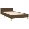 Estrutura de cama sem colchão 80x200 cm tecido castanho-escuro 5
