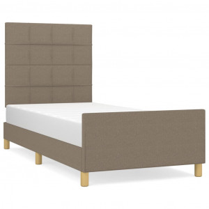 Estrutura de cama sem colchão 80x200 cm tecido cinzento H