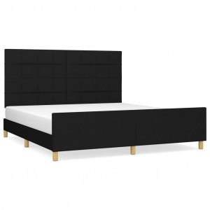 Estrutura de cama sem colchão 160x200 cm tecido preto H
