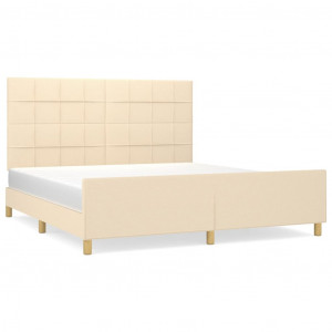 Estrutura de cama sem colchão 160x200 cm tecido cor creme H