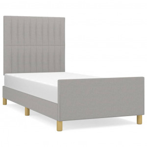 Estrutura de cama sem colchão 80x200 cm tecido cinzento-claro H