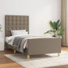 Estructura de cama con cabecero de tela gris taupe 90x190 cm 1