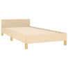 Estructura de cama con cabecero de tela color crema 90x190 cm 5