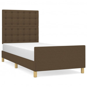 Estrutura de cama sem colchão 90x200 cm tecido castanho-escuro H