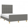 Estrutura de cama sem colchão 120x200 cm tecido cinzento-escuro 3