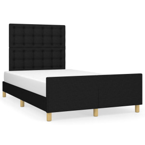 Estrutura de cama sem colchão 120x200 cm tecido preto H