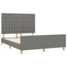 Estructura de cama con cabecero de tela gris oscuro 140x190 cm 4