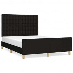 Estrutura de cama sem colchão 140x200 cm tecido preto H