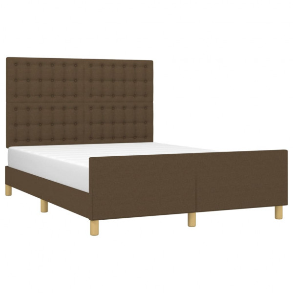 Estrutura de cama sem colchão 140x200 cm tecido castanho-escuro M 3