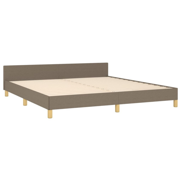 Estructura de cama con cabecero de tela gris taupe 160x200 cm M 5