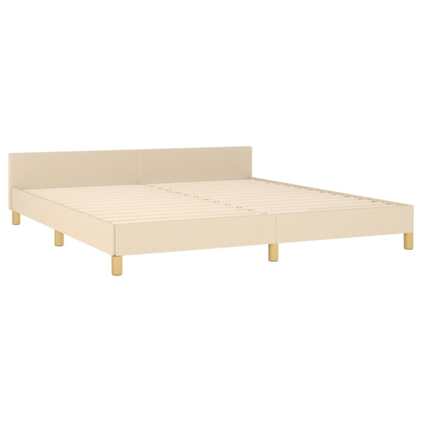 Estructura de cama con cabecero de tela color crema 160x200 cm M 5