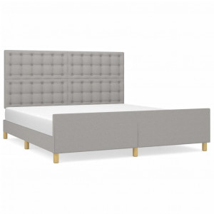 Estrutura de cama 180x200 cm tecido cinzento-claro H