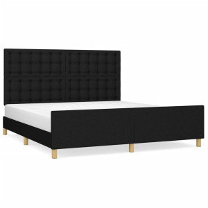 Estrutura de cama 180x200 cm tecido preto H
