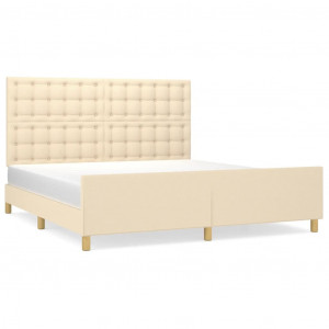 Estrutura de cama em tecido cor creme 180x200 cm H