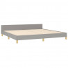 Estrutura de cama sem colchão 200x200 cm tecido cinzento-claro 5