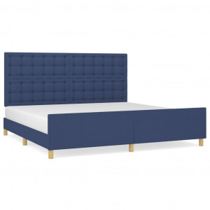 Estrutura de cama sem colchão 200x200 cm tecido azul H