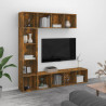 Set de estanteria/mueble TV 3 pzas roble ahumado 180x30x180 cm 1