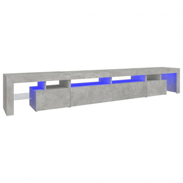 Mueble de TV con luces LED gris hormigón 260x36.5x40 cm M 2