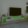 Mueble de TV con luces LED gris hormigón 260x36.5x40 cm 4