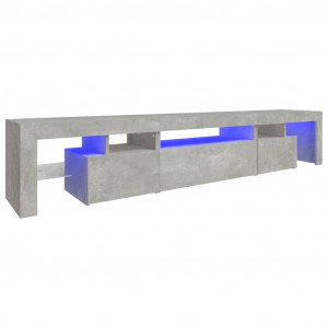 Mueble de TV con luces LED gris hormigón 215x36.5x40 cm H