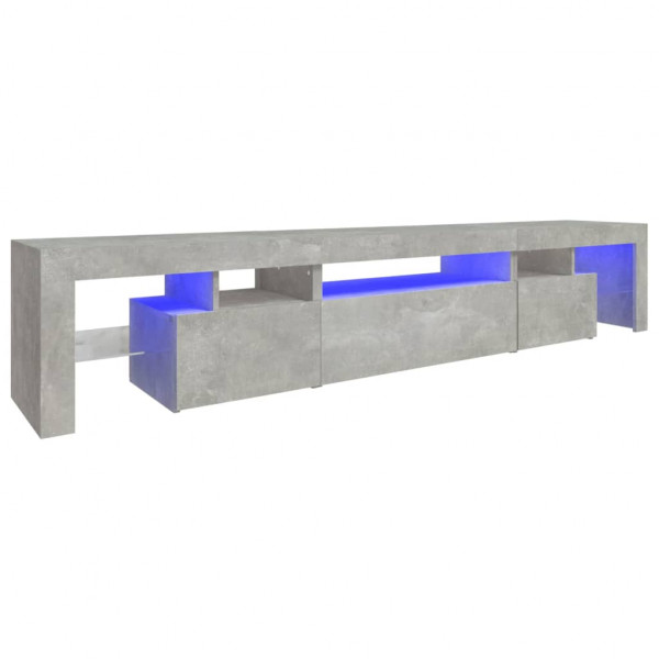 Mueble de TV con luces LED gris hormigón 215x36.5x40 cm M 2
