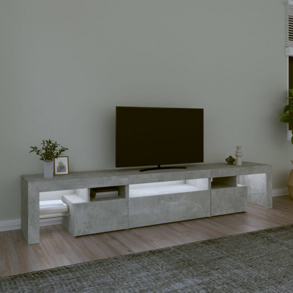 Mueble de TV con luces LED gris hormigón 215x36.5x40 cm M 3