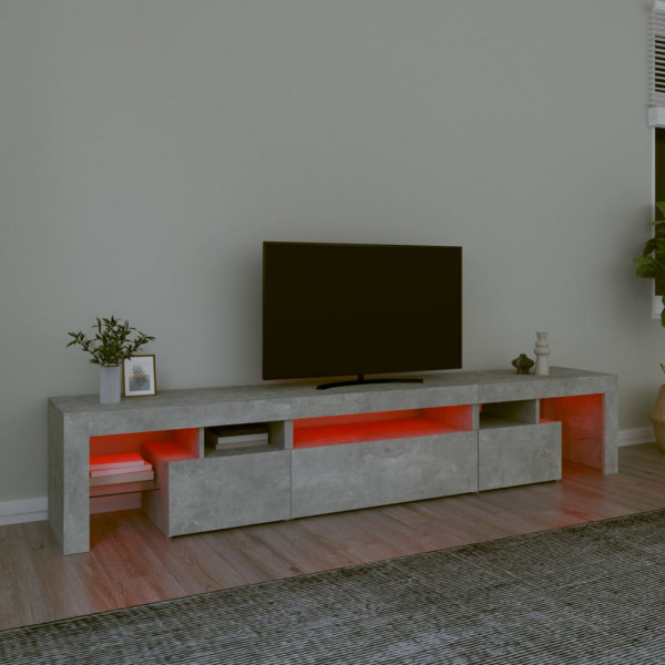 Mueble de TV con luces LED gris hormigón 215x36.5x40 cm M 5