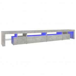 Mueble de TV con luces LED gris hormigón 290x36.5x40 cm H