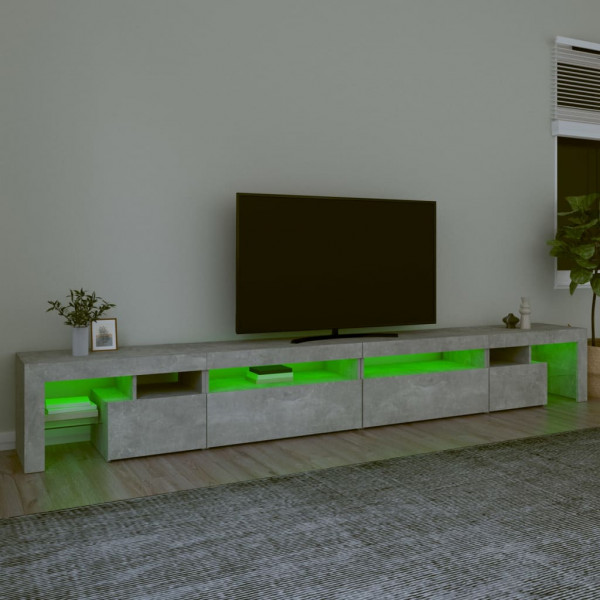 Mueble de TV con luces LED gris hormigón 290x36.5x40 cm M 4