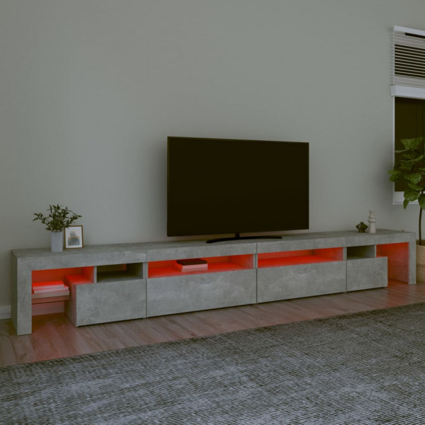 Mueble de TV con luces LED gris hormigón 290x36.5x40 cm M 5