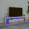 Mueble de TV con luces LED gris hormigón 200x36.5x40 cm 1