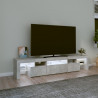 Mueble de TV con luces LED gris hormigón 200x36.5x40 cm 3