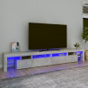 Mueble de TV con luces LED gris hormigón 260x36.5x40 cm 1