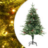 Árvore de Natal com pinhas pré-iluminada 120 cm PVC e PE verde 1