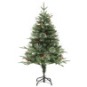 Árvore de Natal com pinhas pré-iluminada 120 cm PVC e PE verde 2
