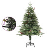 Árvore de Natal com pinhas pré-iluminada 120 cm PVC e PE verde 4
